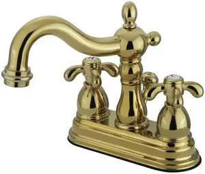Kingston Brass KS1602TX Two Handle 4 in. Centerset Lavatory Faucet with Brass Pop-up