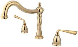 Two Handle Roman Tub Filler in Polished Brass by Kingston Brass