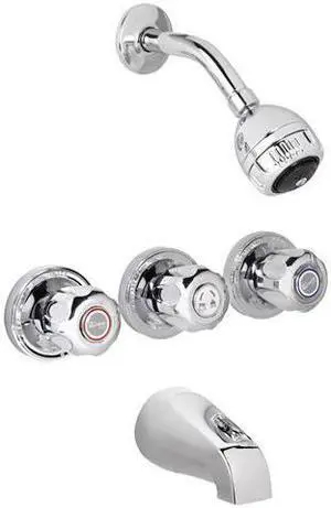 Belanger 3060W Bathtub / Shower Faucet, Polished Chrome Finish, 3-Handles