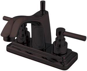 Kingston Brass Elinvar Two Handle 4 Centerset Lavatory Faucet with Brass Pop-up,