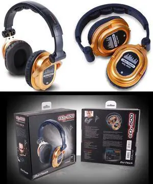 Professional Headphones from World Famous DJ Chris Garcia w/1/4-inch adapter & 1/8-inch adapter, GOL