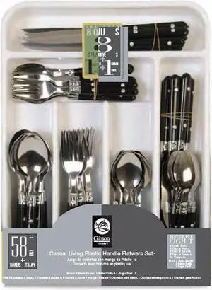 Gibson Casual Living 58 Piece Flatware Set in Black