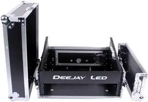 Fly Drive Case 8u Space Slant Mixer Rack / 2 u Space Vertical Rack System with Full AC Door