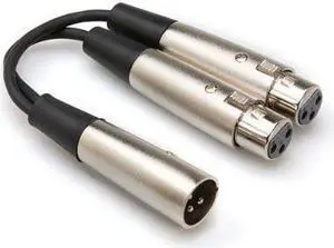 HOSA - YXF-119 - Y Cable - Dual XLR3F to XLR3M - 6 in