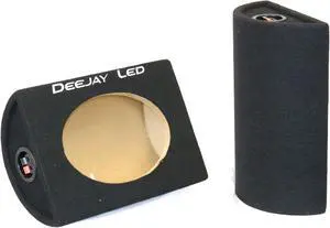 Pair of 6-in x 9-in Wooden Carpeted Speaker Boxes w/Quick Release Terminals