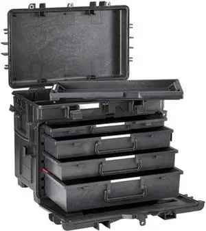 Explorer Cases 5140BKT02 Waterproof Stackable 4-Drawer Trolley Tool Case