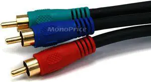 Monoprice 3ft 22AWG 3-RCA Component Video/Audio RG-59/U Coaxial Cable - Black