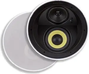 Monoprice 160W 6.5" Dual Woofer Micro Flange In-Ceiling Speaker White 107605