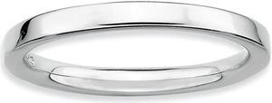 2.25mm Stackable Sterling Silver Semi Rounded Band Size 6