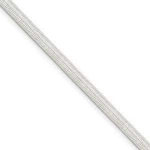 3.25mm, Sterling Silver Solid Herringbone Chain Necklace, 18 Inch