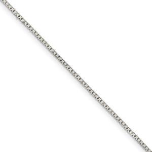 1.25mm Sterling Silver D/C Solid Octagonal Box Chain Necklace, 18 Inch