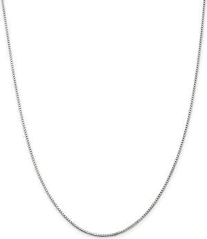 1.25mm Rhodium-Plated Sterling Silver Solid Box Chain Necklace, 20 In
