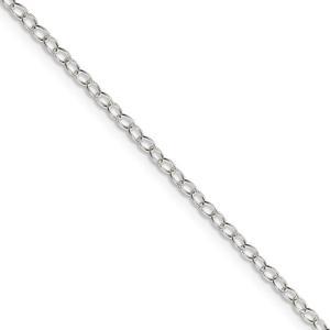 2.25mm, Sterling Silver, Solid Oval Cable Chain Necklace, 16 Inch