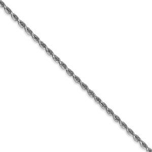 2mm 10k White Gold D/C Quadruple Rope Chain Necklace, 18 Inch