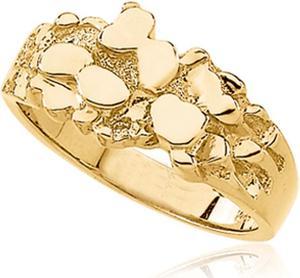 Men's Medium 14K Yellow Gold Nugget Ring - Size 10