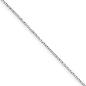 0.7mm Sterling Silver Diamond Cut Mirror Box Chain Necklace, 18 Inch