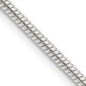 2mm Sterling Silver, Round Solid Snake Chain Necklace, 20 Inch
