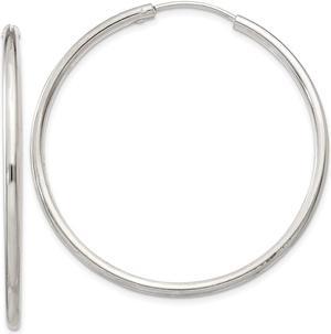 2mm, Sterling Silver, Endless Hoop Earrings - 40mm (1 1/2 Inch)