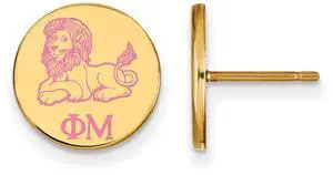 14K Plated Silver Phi Mu Enamel Post Earrings