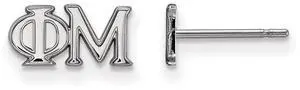 Sterling Silver Phi Mu XS Greek Letters Post Earrings