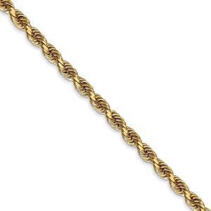 3.35mm, 14k Yellow Gold, D/C Quadruple Rope Chain Necklace, 28 Inch