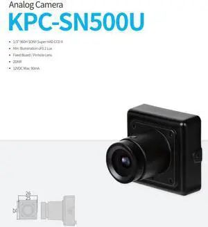 KT&C KPC-SN500U 960H Super Miniature Camera 12VDC  25mm x 25mm replacement of KPC-VSN500NH