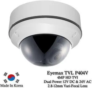 Eyemax Storm Series TVL-P404V 4MP HD-TVI Vandal DOME Camera 2.8-12mm Dual Power