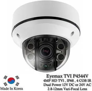 Eyemax Storm Series TVI-P4544V 4MP HD-TVI Vandal DOME IR Camera 2.8-12mm Dual Power WDR ( Made In Korea )
