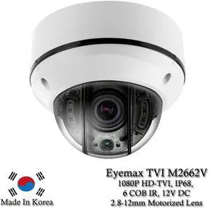 Eyemax Storm Series TVI-M2662V 1080P HD-TVI Vandal DOME IR Camera 2.8-12mm 12V DC Motorized ( Made In Korea )