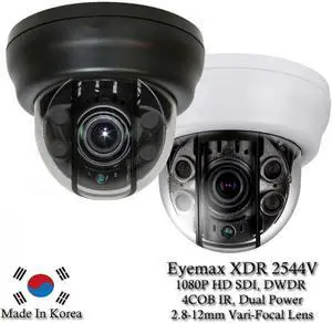 Eyemax Superdome Series Indoor IR Dome 1080P HD-SDI Camera XDR-2544V, 2.8-12mm Dual Power ( Made In Korea ) white case