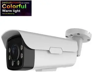 Full Color Night vision View Long Range Bullet HD TVI 4 In One CCTV camera 6mm zoom Fixed Lens 5MP to 4K UHD Lite Changeable Lights upto 196FT 12V DC