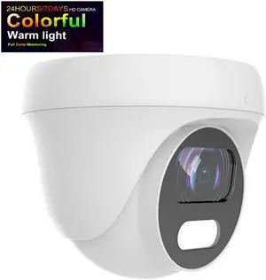 Full Color Night View Turret Dome HD TVI camera 2.8mm Fixed Lens 1080P to 5MP Changeable