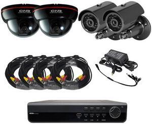 4ch DVR Package - H.264 Elite DVR, dome and IR camera combo power supply and Cables 3G phone support