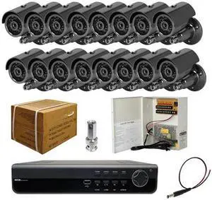 16ch DVR Package - H.264 ELITE DVR, 700 TVL Bullet IR Cameras, Power Supply and Cables, 3G phone support (1TB HDD)