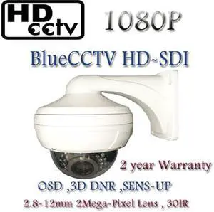 HD-SDI high definition CCTV IR Vandal Dome Camera, 2.1 Mega-Pixel 1080P Full HD, with 2.8-12mm , 30IR
