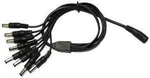 Power Pigtail cable splitter, Connect 8 plugs to 1 adapter