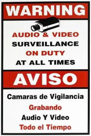 Warning sign In English and Spanish 11/18"