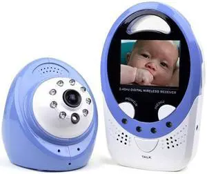 2.4GHz 2.4" Digital Wireless Baby Monitor w/Infrared Night Vision Color Camera (Blue/White)
