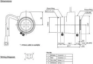 Computar Ganz High Quality CCTV Camera Lens HG3Z1014FCS 1/2" 10-30mm f1.4 Varifocal, DC Auto Iris (CS Mount)