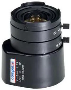 Computar Ganz High Quality CCTV Camera Lens HG2Z0414FC-MP 1/2" 4-8mm f1.4 Varifocal, DC Auto Iris Megapixel w/ 4-pin mini connector (C Mount)