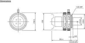 Computar Ganz High Quality CCTV Camera Lens T0812FICS 1/3" 8mm f1.2 Monofocal, Manual Iris (CS Mount)