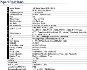 650 TV Lines 2.8mm Fixed Lens 24 IR Weatherproof Effio High Resolution Camera ( White, 12V DC )