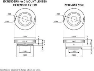 Computar Ganz High Quality CCTV Camera Lens Accessories EX1.5CS Extender (1.5X) for CS-Mount