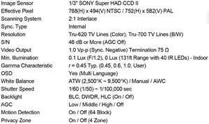 620TV Lines 1/3" SONY Super HAD CCD II 40IR-LEDs 2.8~12mm Lens WDR Day&Night Dual Voltage IR Bullet Camera