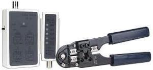 Network Cable Tester BNC Rj-45 with RJ-45 Crimping Tool Combo