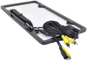 CM280 CK Car Rearview Monitoring System w/Waterproof Video Camera License Plate Frame (Black) - Back-up Safely!