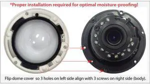 700 TV Lines Dome Camera 2.8-12mm Vari-Focal Lens LT-D3570D 21 IR Dual Voltage: DC12V / AC24V