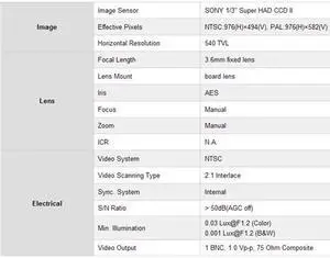 540 TV lines IR Camera - SONY 1/3" Super HAD CCD II, 3.6mm fixed lens, 23 pcs IR LEDs, DC 12V input, LT-T2450, Grey