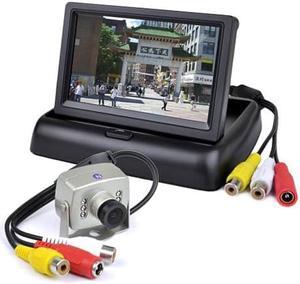 4.3" Folding Color LCD Monitor Surveillance Kit w/Wired Video Camera, EV-818CB