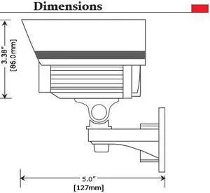 700 TVL IR Bullet Camera - SONY 960H CCD, 3.6mm fixed lens, 42 pcs IR LEDs, DC 12V input, LT-R5370, Black